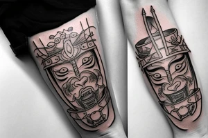Samurai with pedals tattoo idea