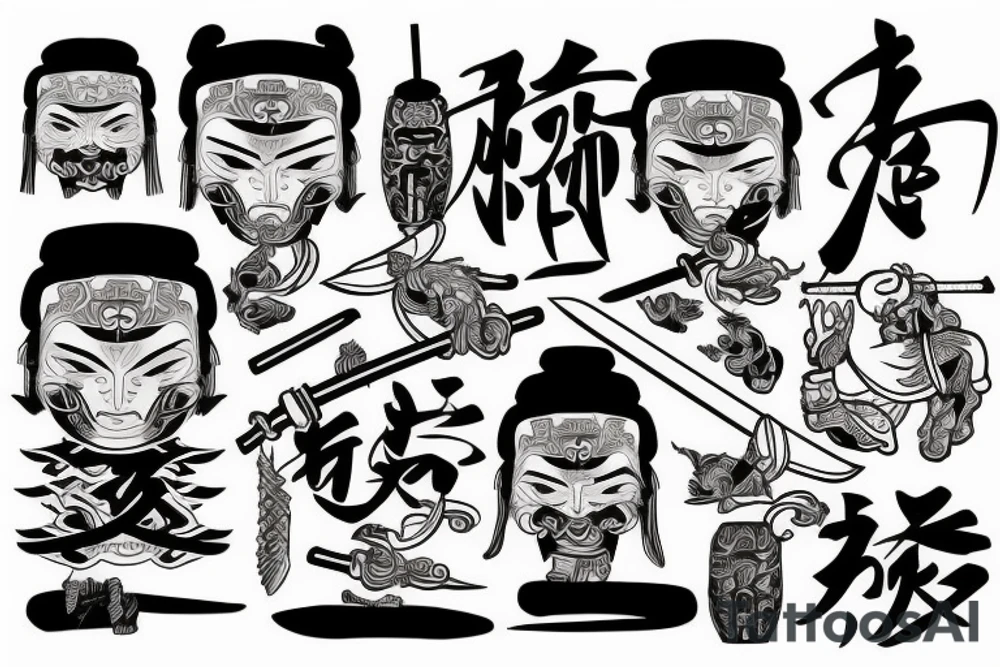 Samurai with pedals tattoo idea
