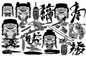 Samurai with pedals tattoo idea
