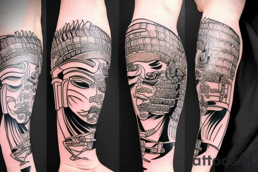 Samurai with pedals tattoo idea