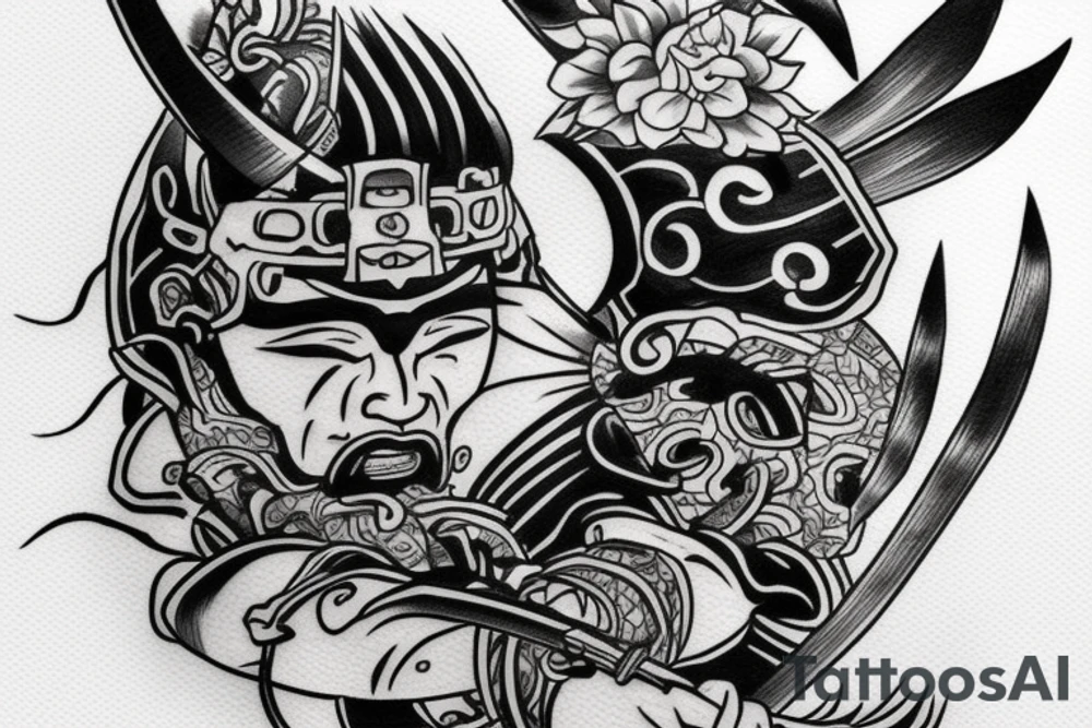 Realistic Samurai tattoo idea
