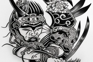 Realistic Samurai tattoo idea