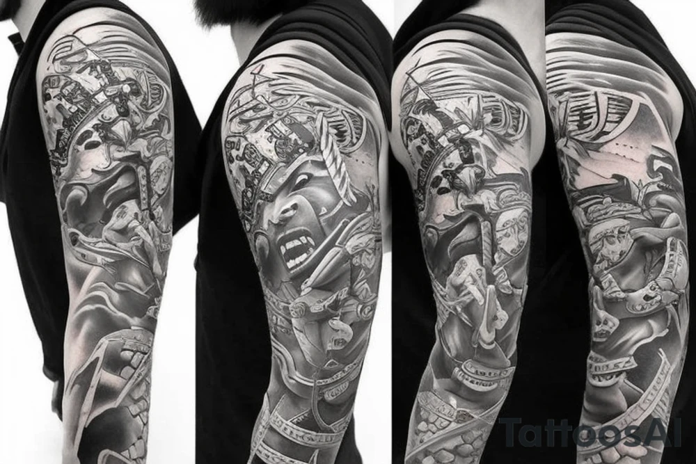 Realistic Samurai tattoo idea