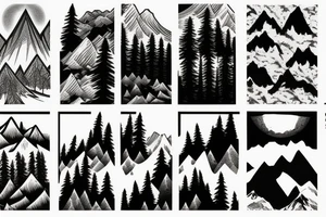 Montana forest and mountains tattoo idea