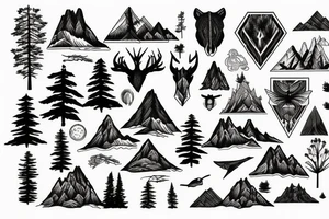 Montana forest and mountains tattoo idea