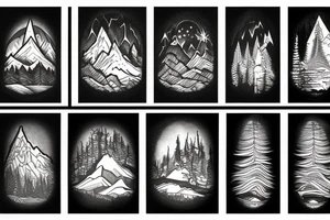 Montana forest and mountains tattoo idea