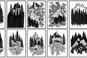 Montana forest and mountains tattoo idea