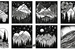 Montana forest and mountains tattoo idea