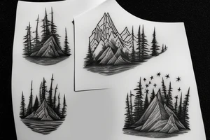 Montana forest and mountains tattoo idea