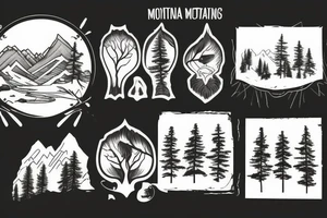 Montana forest and mountains tattoo idea