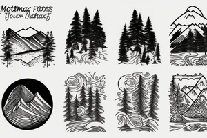 Montana forest and mountains tattoo idea