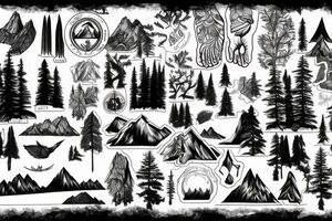 Montana forest and mountains tattoo idea