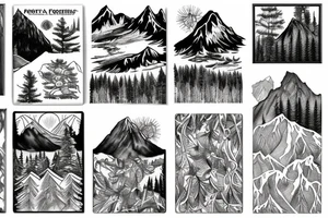Montana forest and mountains tattoo idea