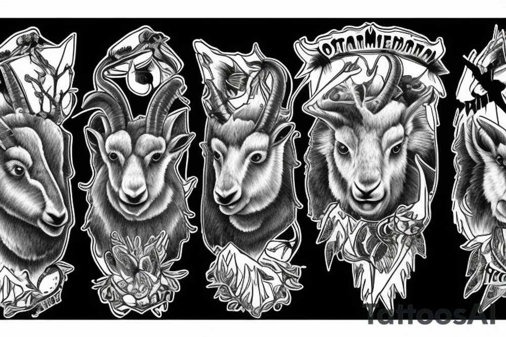 Montana mountain goat tattoo idea