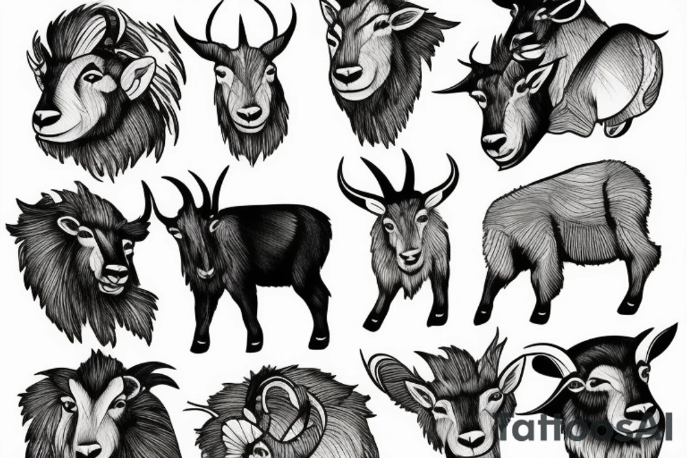 Montana mountain goat tattoo idea
