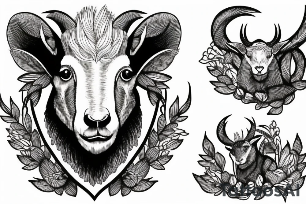 Montana mountain goat on mountain tattoo idea