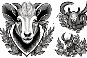 Montana mountain goat on mountain tattoo idea