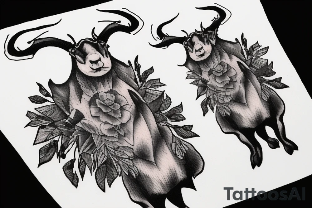 Montana mountain goat on mountain tattoo idea