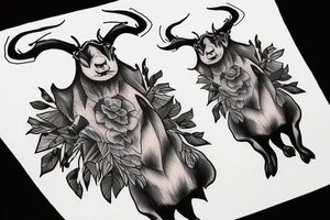 Montana mountain goat on mountain tattoo idea