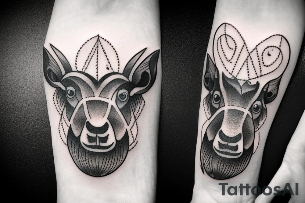 Montana mountain goat on mountain tattoo idea