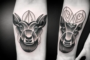 Montana mountain goat on mountain tattoo idea