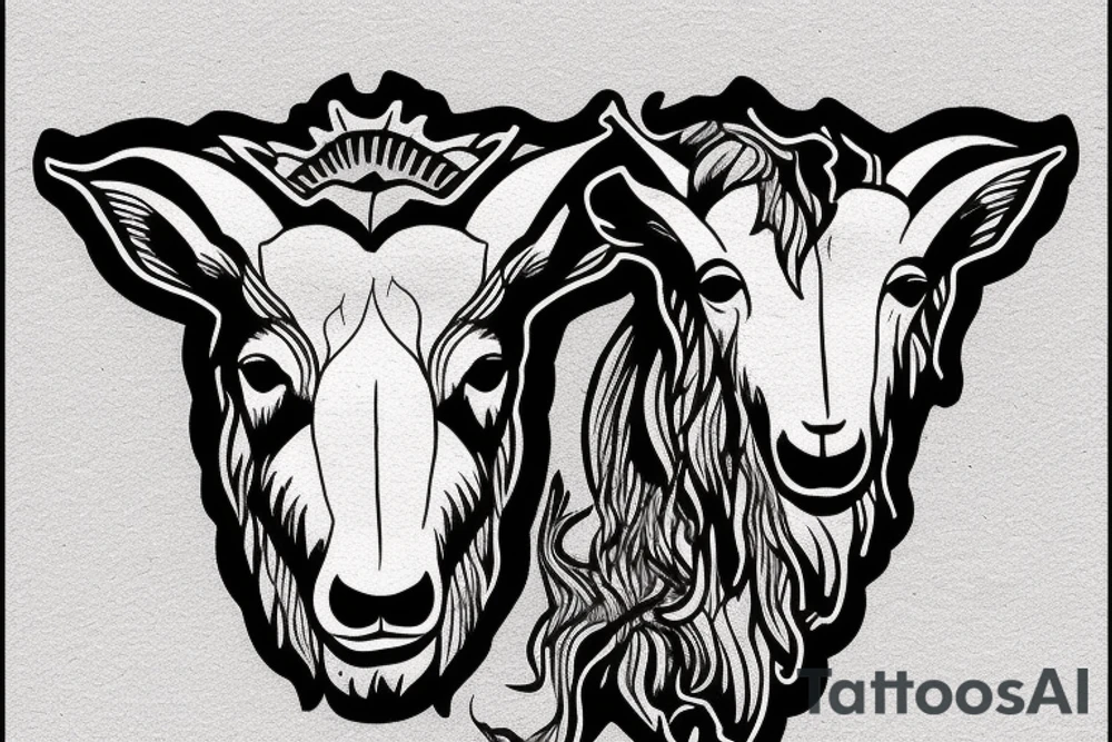 Montana mountain goat on mountain tattoo idea