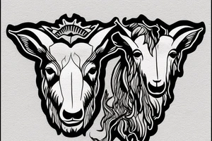 Montana mountain goat on mountain tattoo idea