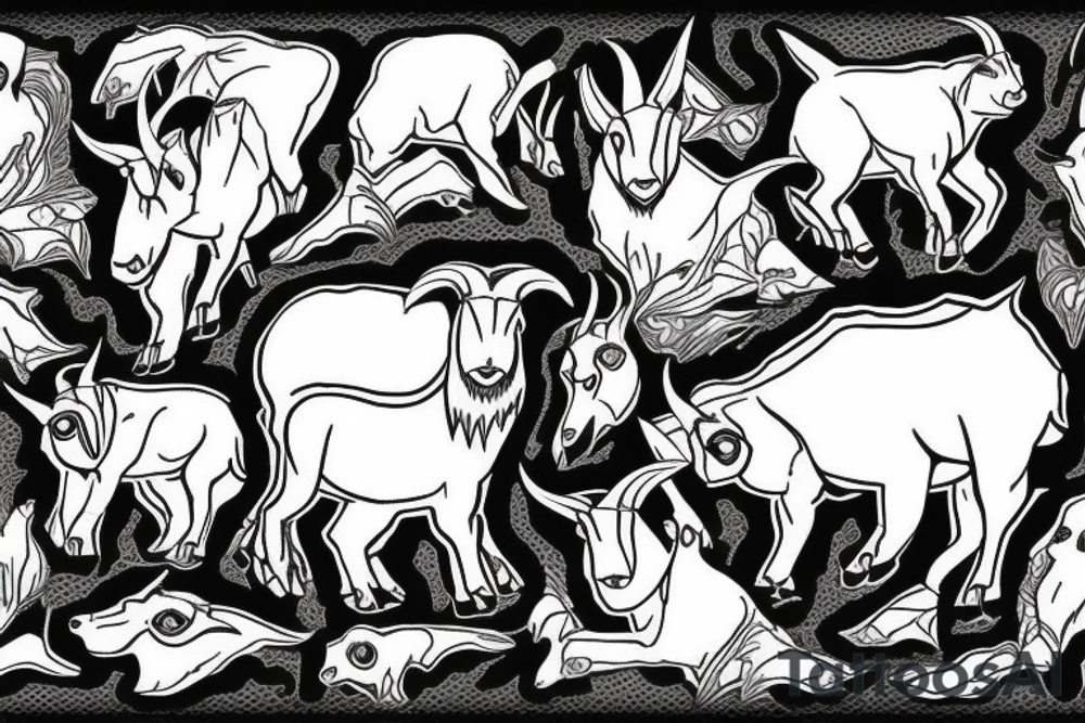 Montana mountain goat on mountain tattoo idea