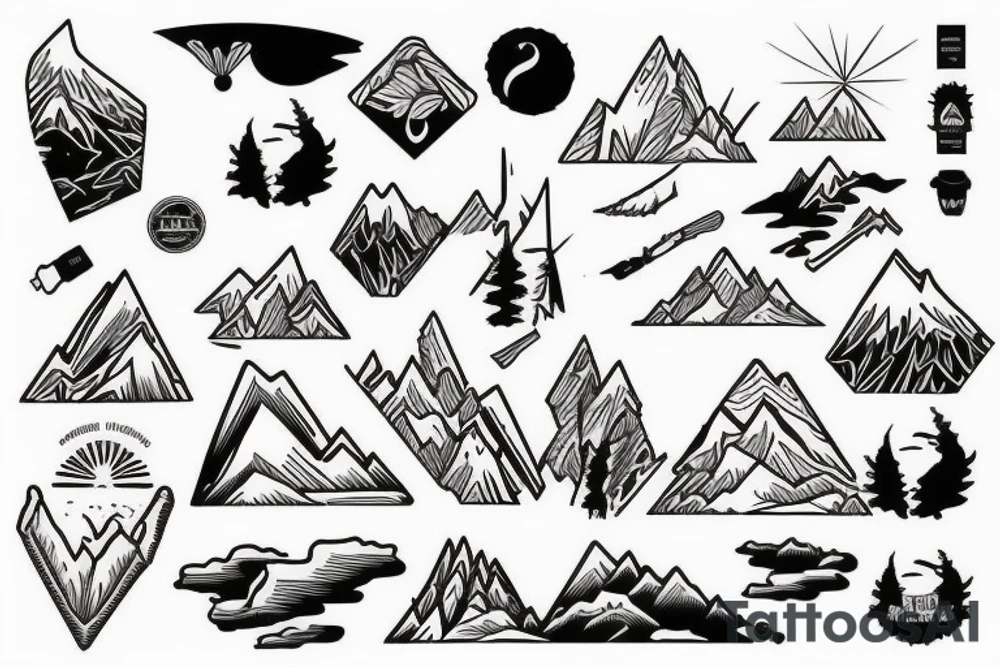 Mountain scape sleeve tattoo idea
