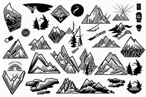 Mountain scape sleeve tattoo idea