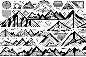 Mountain scape at the top horse ranch at bottom tattoo idea