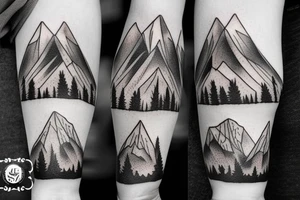 Mountain scape sleeve tattoo idea