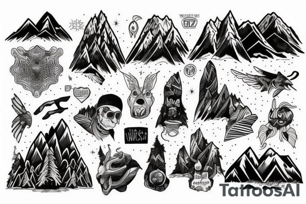 Mountains tattoo idea