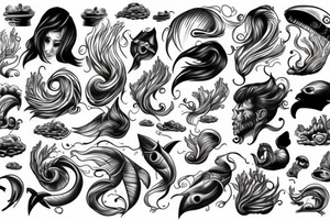 Stormy sea tattoo idea