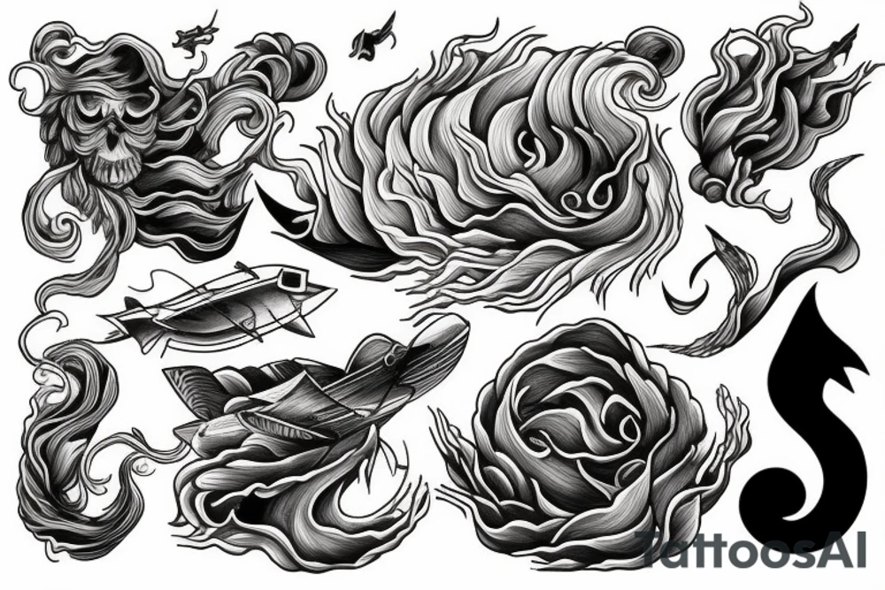 Stormy sea tattoo idea