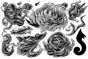 Stormy sea tattoo idea