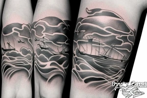 Stormy ocean tattoo idea