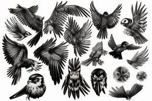 Birds of prey tattoo idea