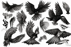 Birds of prey tattoo idea