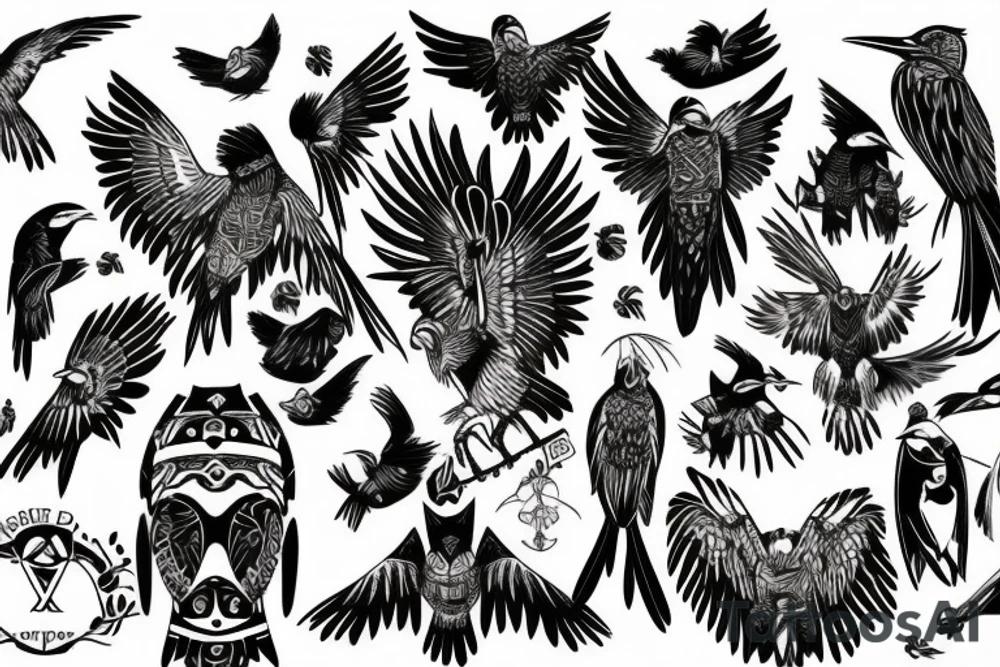 Birds of prey tattoo idea