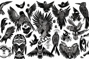 Birds of prey tattoo idea