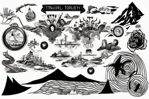 Travelling a long journey tattoo idea