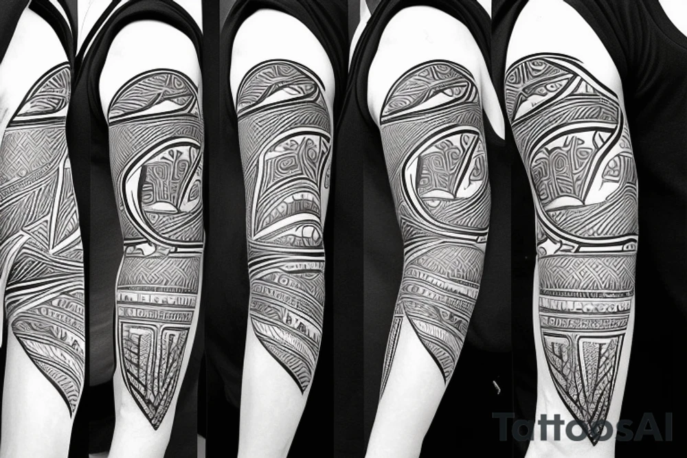 Cricket sport arm sleeve tattoo idea