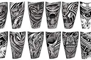Cricket sport arm sleeve tattoo idea
