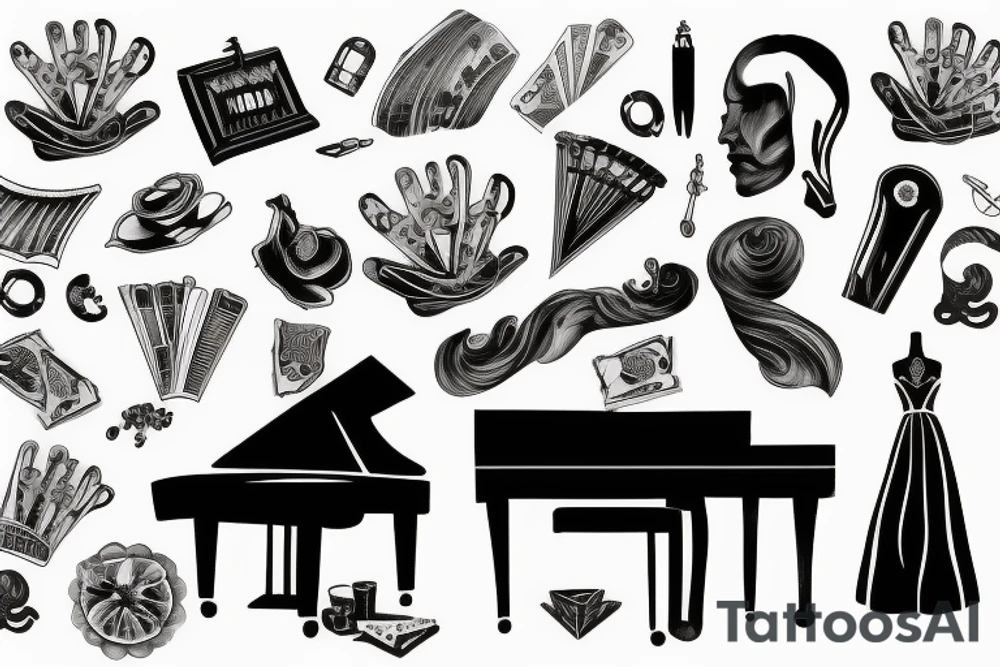 Grand piano tattoo idea