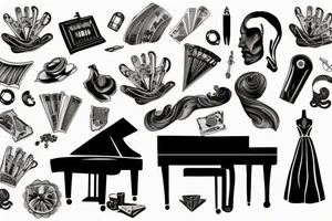 Grand piano tattoo idea