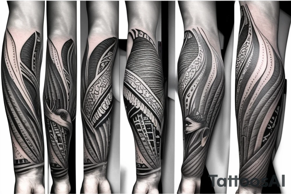 Grand piano arm sleeve tattoo idea