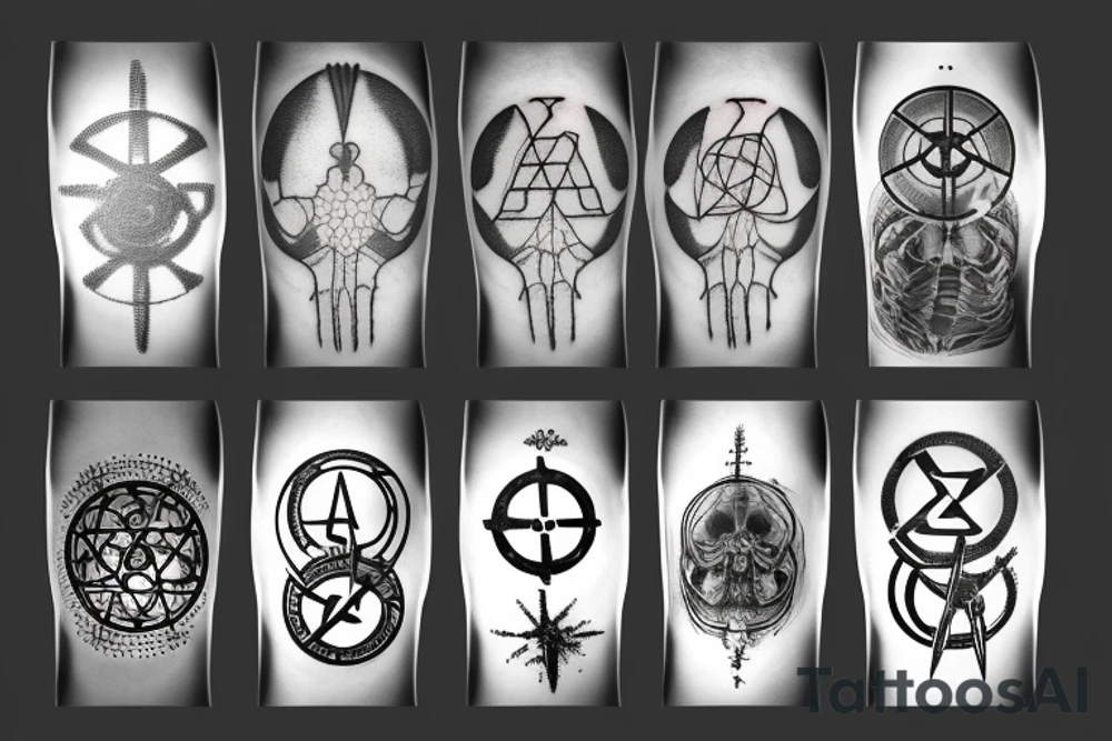 X-ray with radioactive symbol sleeve tattoo idea