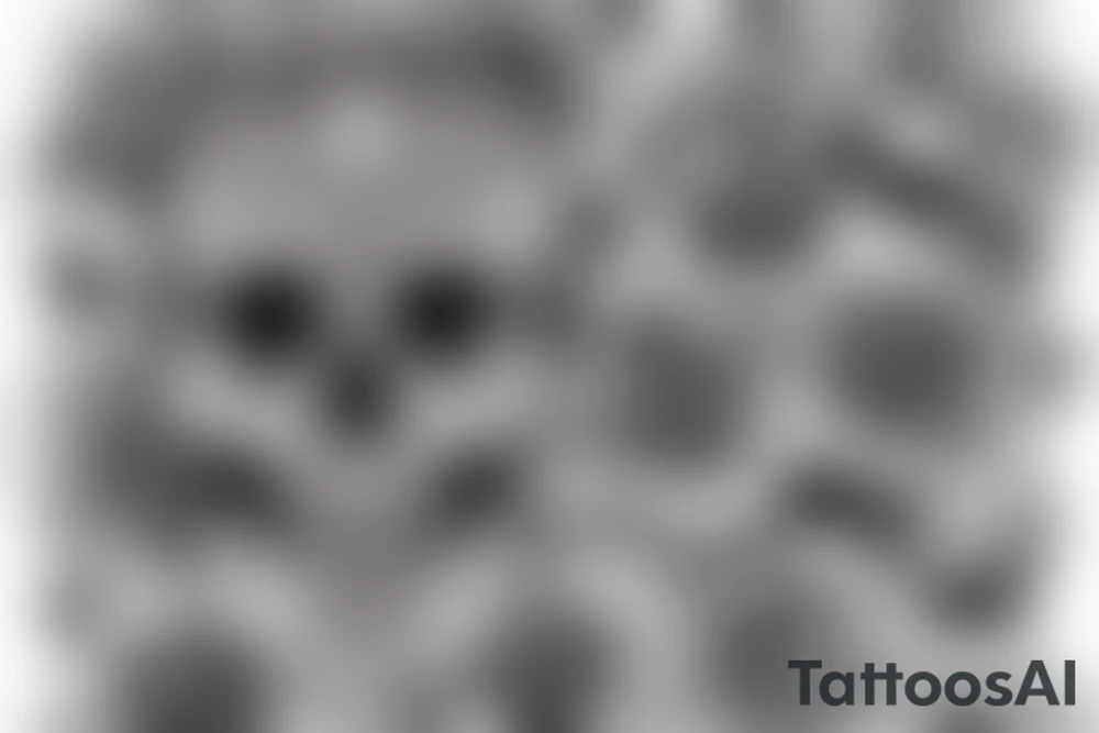 Skull and Roses intricate comprehensive fangs vivid detailed stoic tattoo idea