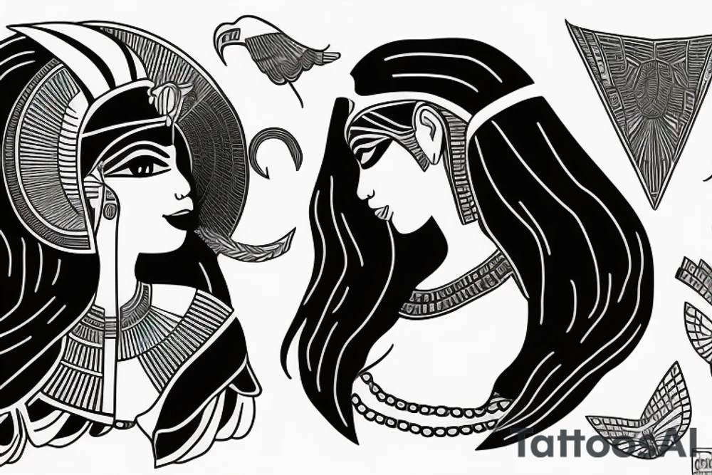 Egyptian goddess making out with a witch tattoo idea Egyptian goddess making out with a witch tattoo idea